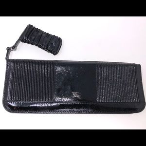 Burberry Black patent leather Wristlet Clutch